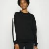 Even&Odd OVERSIZED SWEATSHIRT WITH STRIPE - Sweatshirt - Black -Even&Odd Sales Store 032529db541840b5b8fa6854718abd91