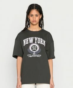 Even&Odd Print T-shirt - Anthracite