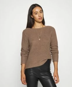 Even&Odd BASIC- BACK DETAIL JUMPER - Jumper - Light Brown