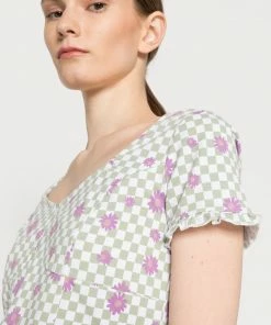 Even&Odd Print T-shirt - White/green -Even&Odd Sales Store 04f8601986fb4220a5d8453e802459ed