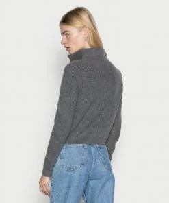 Even&Odd HALF ZIP JUMPER - Jumper - Mottled Dark Grey -Even&Odd Sales Store 054d79b7bbe546aea678f5601c651d8b