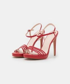 Even&Odd LEATHER - High Heeled Sandals - Red -Even&Odd Sales Store 06f75e50a4ad47fa959945e90294b5f1