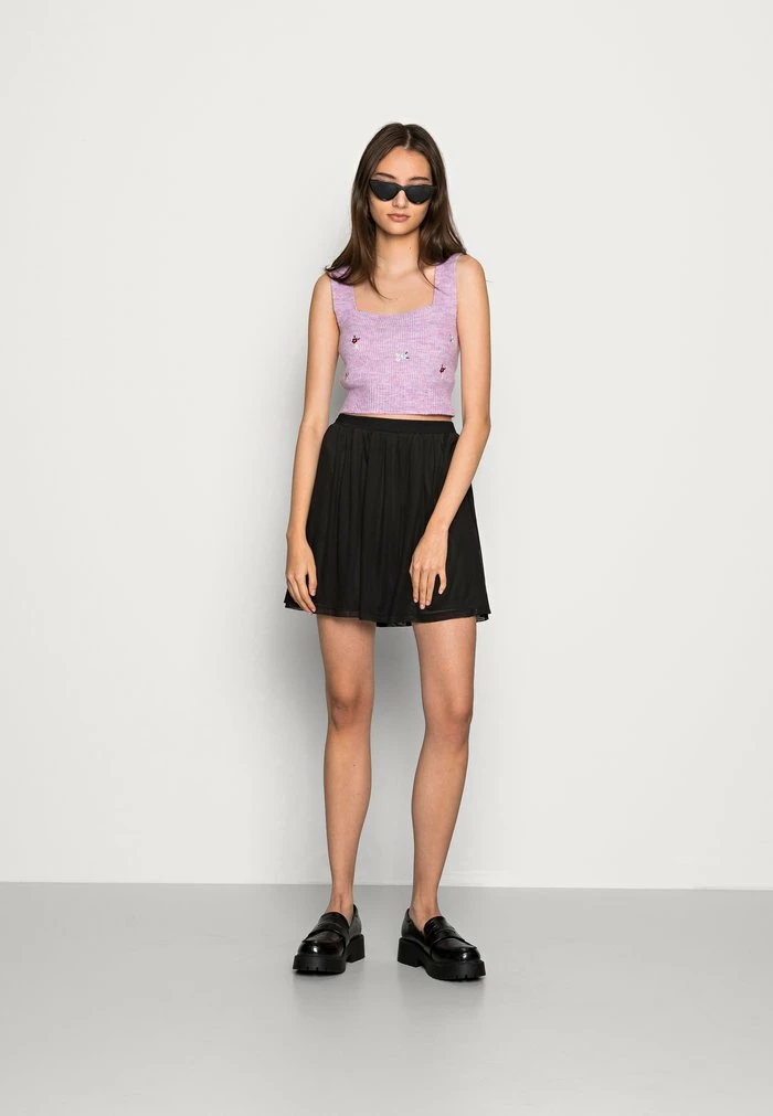 Even&Odd BASIC FLARED SKIRT - Mini Skirt - Black 4 Even&Odd BASIC FLARED SKIRT - Mini Skirt - Black - Image 2