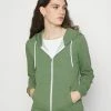 Even&Odd Zip-up Sweatshirt - Mottled Dark Green