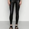 Even&Odd Wet Look Leggings - Leggings - Trousers - Black