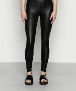 Even&Odd Wet Look Leggings - Leggings - Trousers - Black