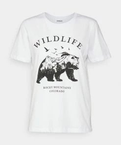 Even&Odd HATTIE PRINTED WILDLIFE BEAR - Basic T-shirt - White -Even&Odd Sales Store 1605ad0a7fae4b07a37ea98919388679
