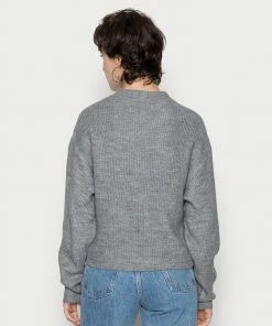 Even&Odd BAT SHAPE MOCK NECK SHORTER - Jumper - Mottled Grey -Even&Odd Sales Store 17c7718dcd4a47749cac767f3159c4be