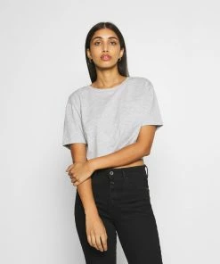 Even&Odd Basic T-shirt - Mottled Light Grey