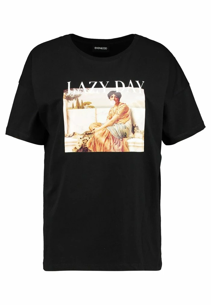 Even&Odd Print T-shirt - Black 7 Even&Odd Print T-shirt - Black - Image 5