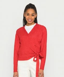 Even&Odd WRAPPED CARDIGAN - Cardigan - Red