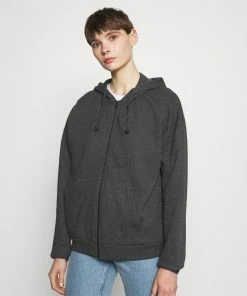 Even&Odd Zip-up Sweatshirt - Mottled Dark Grey