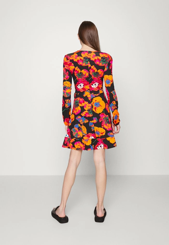 Even&Odd Jersey Dress - Black/red/orange 5 Even&Odd Jersey Dress - Black/red/orange - Image 3