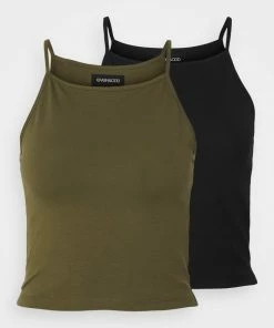 Even&Odd 2 PACK - Top - Black/khaki -Even&Odd Sales Store 2150bc92b4004dc7886b5214d2f2b6e4