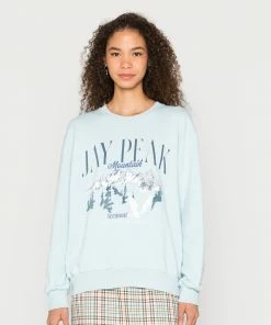 Even&Odd PRINTED OVERSIZED - Sweatshirt - Light Blue