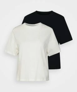 Even&Odd 2 PACK - Basic T-shirt - Black/white -Even&Odd Sales Store 233fd4ff7fb64ca492d09e80f6392d91