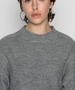 Even&Odd BAT SHAPE MOCK NECK SHORTER - Jumper - Mottled Grey -Even&Odd Sales Store 2359c3d902234ba290a17d294f096b25