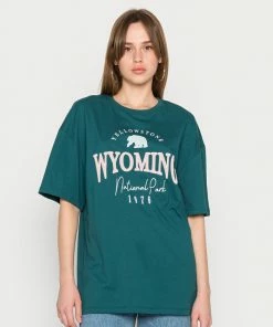 Even&Odd Print T-shirt - Dark Green