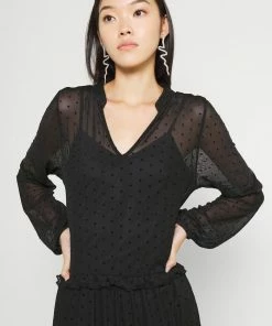 Even&Odd MESH VOLANT MINI DRESS - Shirt Dress - Black -Even&Odd Sales Store 23710b6692e34a18ad179286c0414a40