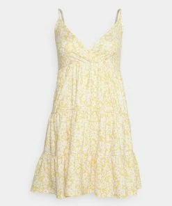 Even&Odd Jersey Dress - Yellow/white -Even&Odd Sales Store 23d1224533914b63b123523a98b6218a