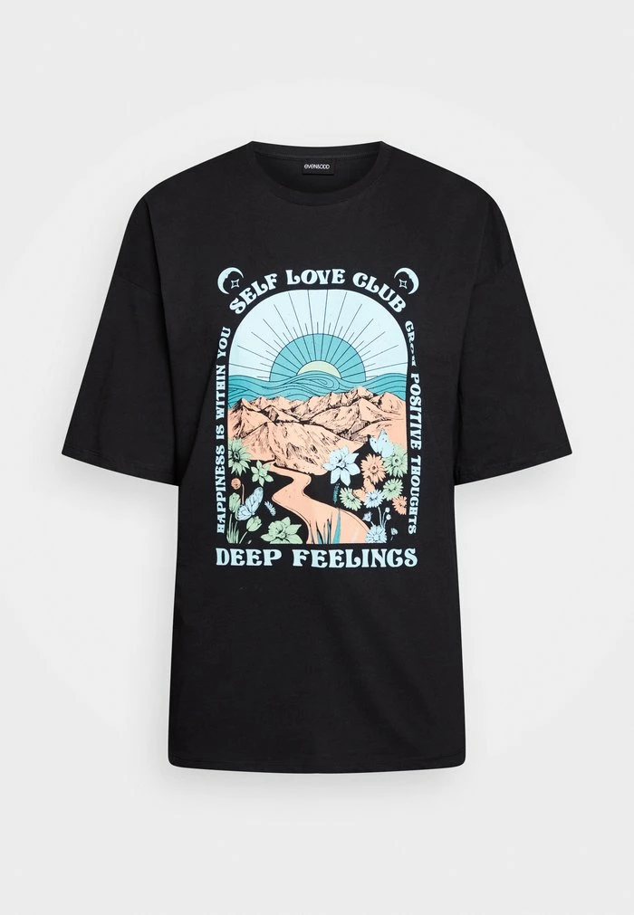 Even&Odd Print T-shirt - Black 7 Even&Odd Print T-shirt - Black - Image 5