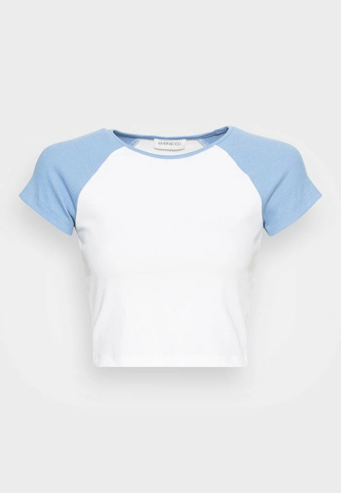 Even&Odd Basic T-shirt - White Light Blue 6 Even&Odd Basic T-shirt - White Light Blue - Image 4