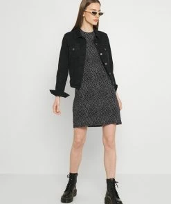 Even&Odd Jersey Dress - Black/white -Even&Odd Sales Store 2cb938f0a45d4da69323646fc092cb51