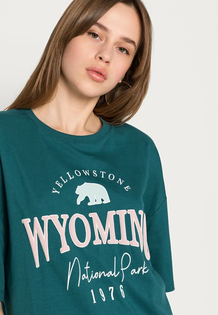 Even&Odd Print T-shirt - Dark Green 7 Even&Odd Print T-shirt - Dark Green - Image 5