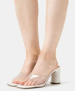 Even&Odd Heeled Mules - White