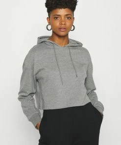 Even&Odd BASIC - Cropped Oversized Hoodie - Hoodie - Mottled Grey
