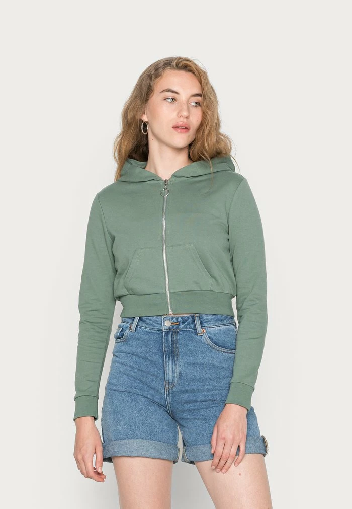 Even&Odd Zip-up Sweatshirt - Dark Green 3 Even&Odd Zip-up Sweatshirt - Dark Green