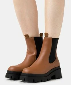 Even&Odd Platform Ankle Boots - Cognac