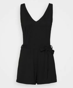 Even&Odd BASIC Deep V Playsuit - Jumpsuit - Black -Even&Odd Sales Store 355426f4be90497dba61680ffbff4a6d