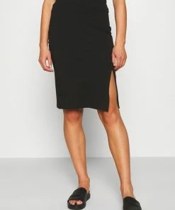 Even&Odd BASIC - Midi Skirt With Slit - Pencil Skirt - Black