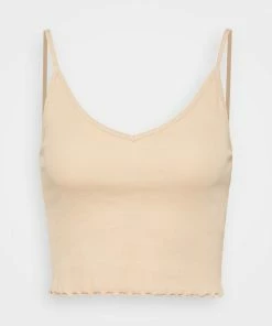 Even&Odd STRAPPY LETTUCE CROP 3 PACK - Top - White/beige/brown -Even&Odd Sales Store 37fdd9829f0c438a928f3ef89ada2149