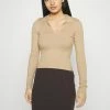 Even&Odd POLO NECKLINE JUMPER - Jumper - Sand
