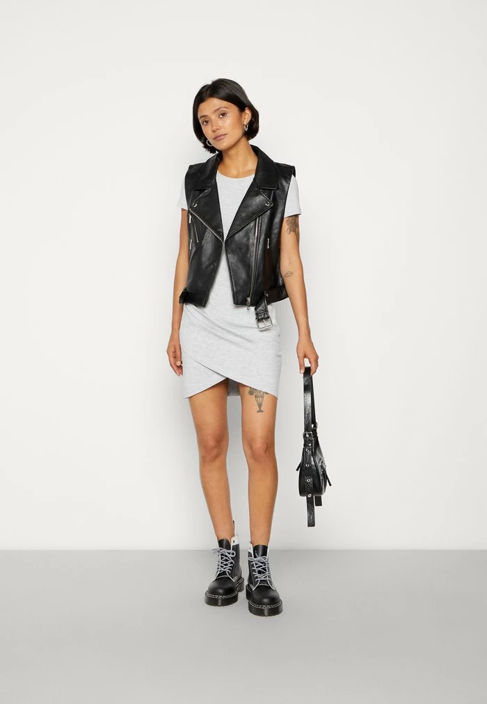 Even&Odd Jersey Dress - Mottled Light Grey 4 Even&Odd Jersey Dress - Mottled Light Grey - Image 2