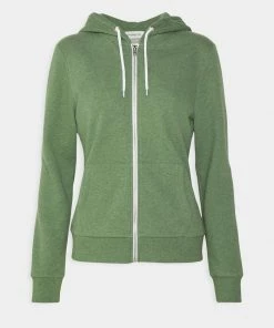 Even&Odd Zip-up Sweatshirt - Mottled Dark Green -Even&Odd Sales Store 3a4048cf1ecf42bebc208f951bdffd37