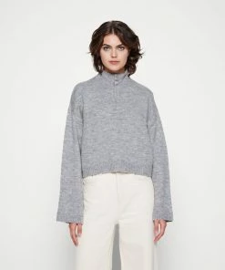 Even&Odd ZIP UP JUMPER - Jumper - Mottled Grey