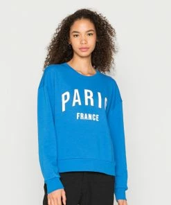 Even&Odd PRINTED LOOSE FIT - Sweatshirt - Blue