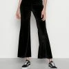 Even&Odd Velvet Flared Leg Trousers - Trousers - Black -Even&Odd Sales Store 4109b972978e42e6a20f2046d73c684f