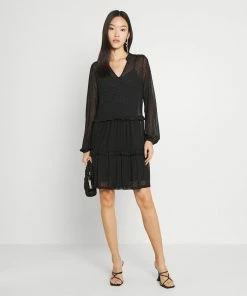 Even&Odd MESH VOLANT MINI DRESS - Shirt Dress - Black -Even&Odd Sales Store 44bc6e9066f6469188ad77cca68b3071