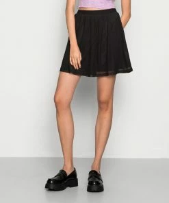 Even&Odd BASIC FLARED SKIRT - Mini Skirt - Black