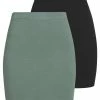 Even&Odd 2 PACK - Mini Skirt - Khaki/black -Even&Odd Sales Store 4771ba3ccd8a4358af788465ae60352f