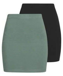 Even&Odd 2 PACK - Mini Skirt - Khaki/black
