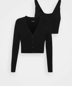 Even&Odd SET - Cardigan - Black