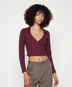 Even&Odd Long Sleeved Top - Dark Red