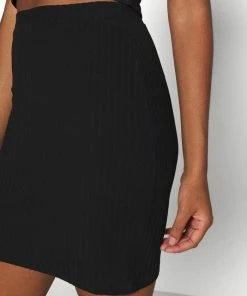 Even&Odd Basic Mini Ribbed Skirt - Pencil Skirt - Black -Even&Odd Sales Store 4daeebe0238040a5b6335307c573e1e8