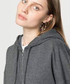 Even&Odd BASIC HOODIE JACKET WITH POCKETS - Hoodie - Mottled Dark Grey -Even&Odd Sales Store 4db4d6864aa54b5c8f5f0f7166ac12c7