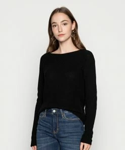 Even&Odd BASIC- BACK DETAIL JUMPER - Jumper - Black